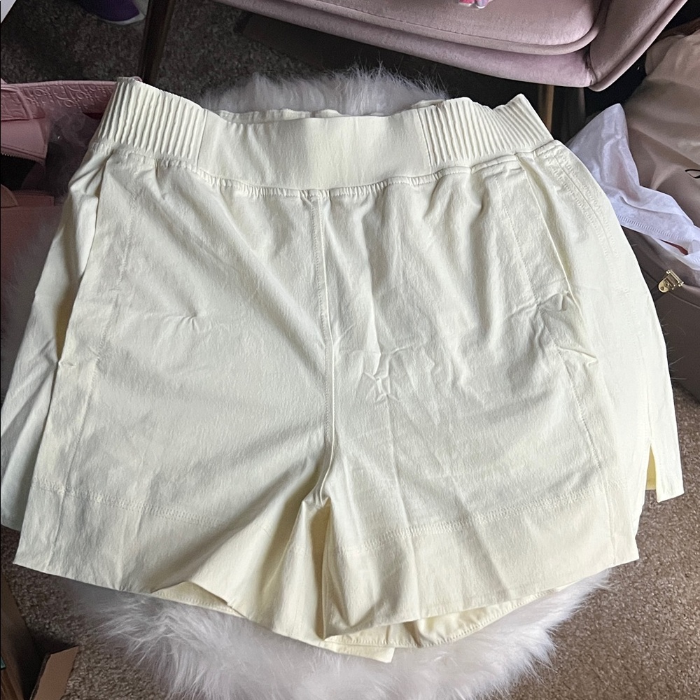 Lululemon Athletica High Waist Butter Cream Yellow Shorts